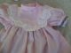 Alte Puppenkleidung Pink Dress Bonnet Hat Outfit Vintage Doll Clothes 40c Girl Original, gefertigt vor 1970 Bild 4