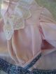 Alte Puppenkleidung Pink Dress Bonnet Hat Outfit Vintage Doll Clothes 40c Girl Original, gefertigt vor 1970 Bild 6