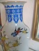 Asiatische Vase Blumen - Vogel Dekor Handgemalt 36cm Porzellan Entstehungszeit nach 1945 Bild 3
