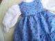 Alte Puppenkleidung Blue Skirt Dress Outfit Vintage Doll Clothes 50 Cm Girl Original, gefertigt vor 1970 Bild 8