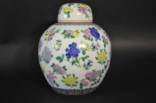 25 Cm Chinavase Porzellan Ingwertopf Handbemalt Asia Deckel Vase Wohl 19.  Jhd 