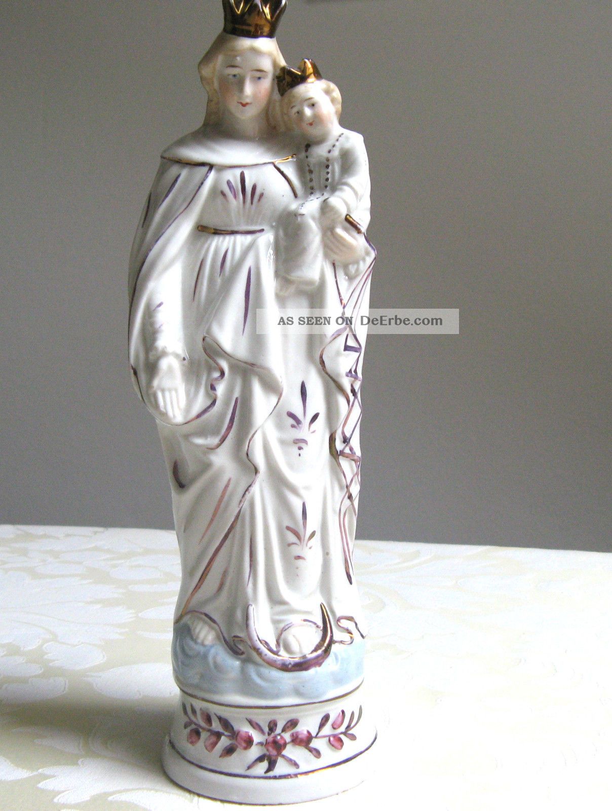Sehr Schöne Alte Muttergottes Madonna Heiligenfigur Jahr 1950/55 Handbemalt Skulpturen & Kruzifixe Bild