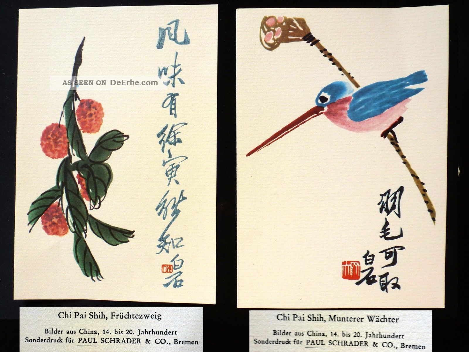 Japan/china:hoitsu - Doppelkarten Nach Japan.  U.  Chines.  Natur - Motiven 1961 - Nachlass Entstehungszeit nach 1945 Bild