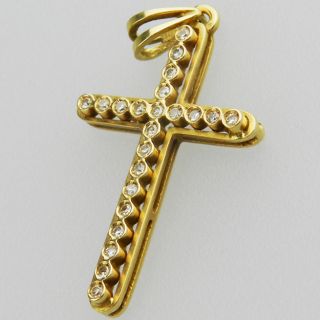 Sehr Schönes Kreuz Mit 22 Brillanten Aus 750er Gold - S6155 Bild