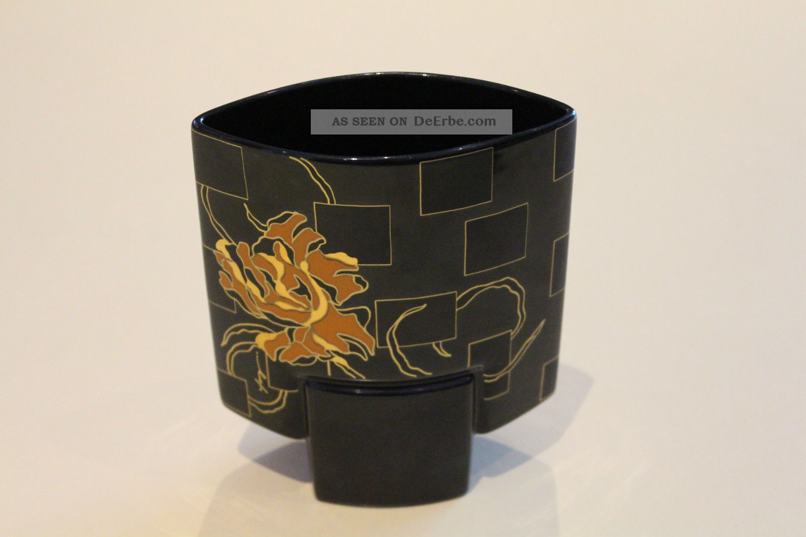 Schwarze Vase Künstler Yang Signiert 15,  5 Cm Von Rosenthal Nach Marke & Herkunft Bild