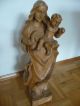Große Madonna Holz Figur Maria Mit Christus Handarbeit / Signiert Schober Skulpturen & Kruzifixe Bild 1