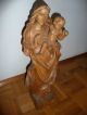 Große Madonna Holz Figur Maria Mit Christus Handarbeit / Signiert Schober Skulpturen & Kruzifixe Bild 2