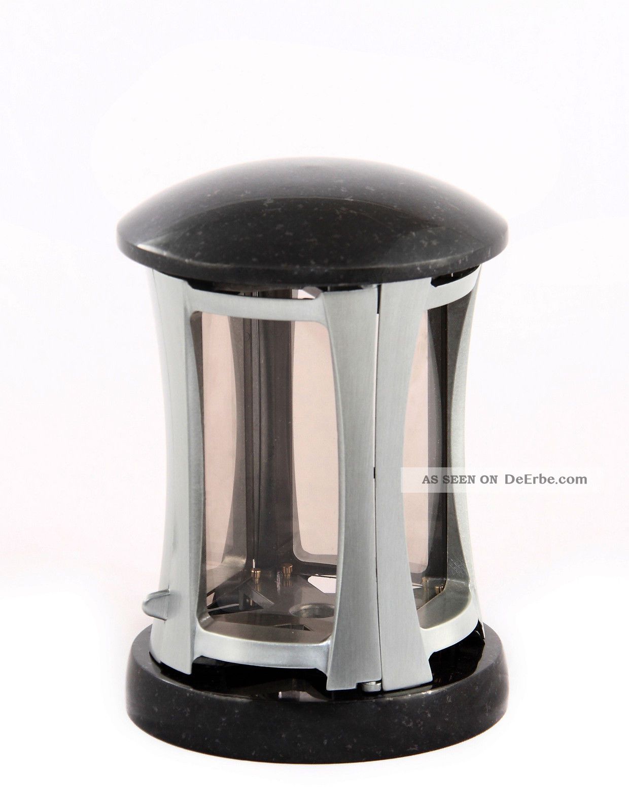 Grablaterne Silber Grablampe Mit Sockel Und Deckel Aus Granit Grablicht