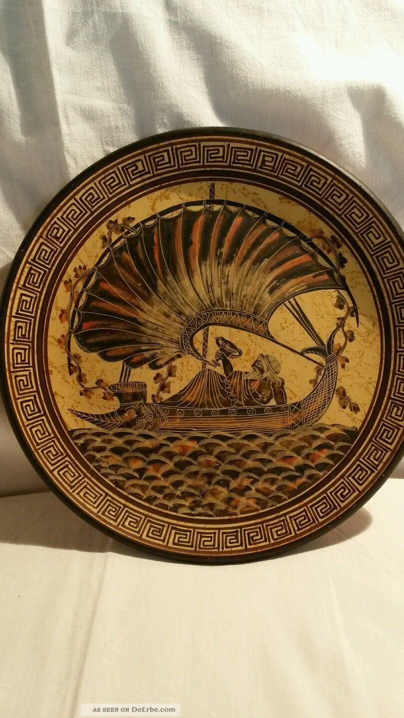 Wandteller Griechisch Ceramic - Period 530 B.  C.  Real Copy Plac Figure Classic Antike Bild