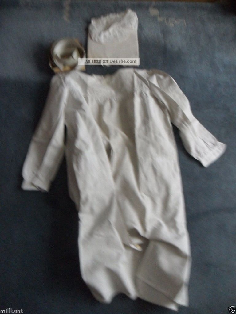 Uralt Ca: 1910 Koch Bäcker Mütze Kittel Kragen Konvolut Alte Bekleidung Leinen Bäcker & Konditor Bild