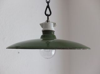 Bauhaus Werkstattlampe Emaille Porzellan Fabriklampe Lampe Industrial Lamp Bild