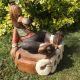 Sitzender Goofy Auf Rollschuhen,  Aus Holz - Farbig Staffiert - Disney Holzarbeiten Bild 1