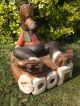 Sitzender Goofy Auf Rollschuhen,  Aus Holz - Farbig Staffiert - Disney Holzarbeiten Bild 3