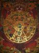 Buddha:sehr Feiner Thangka Wheel Of Life Lebensrad I Brokat Nepal 98x56 Cm Entstehungszeit nach 1945 Bild 3