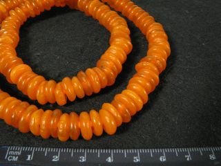 Pulverglasperlen 11mm Orange Spacer Ghana Recycling Glass Beads Krobo Afrozip Bild