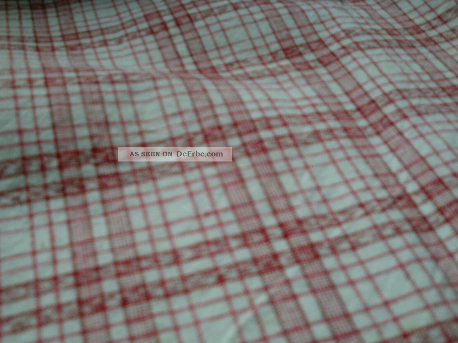 Bettbezug Bauernbettwäsche Allergiker Antik Karo Quilt Baumw.  Rot Stoff 0,  6 M Weißwäsche Bild