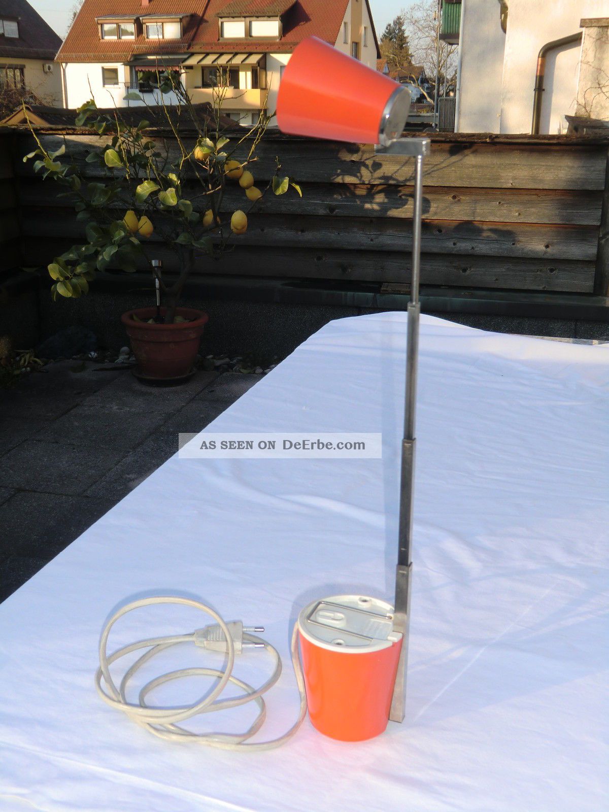 Tisch - /reise - Lampe Lampette Orange Designklassiker Space Age Panton Ära 70er 1960-1969 Bild