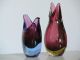 Paar Murano Glasvasen Zipfeln Vase Poli Seguso Toso Sommerso 50/60er 1a Glas & Kristall Bild 2
