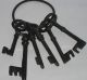 Schlüsselbund Mit 6 Schlüsseln,  Gusseisen,  Nostalgie Antik Stil,  20x9cm Bauer Bild 1