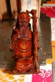 Vintage Holzfigur,  Mönch,  Buddha Mit Kutte & Stock,  Asiatische Schriftzeichen Entstehungszeit nach 1945 Bild 6