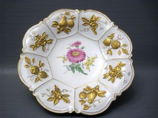 Meissen Prunkschale Blumenmalerei Mit Gold Obstmotiv.  Pfeiferzeit Um 1924 - 1934 Bild