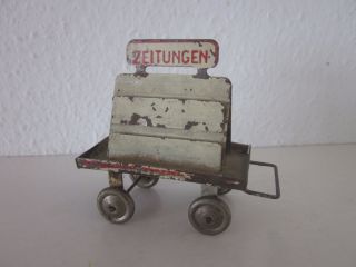 Sehr Alte Eisenbahn,  Zeitungswagen,  Blechspielzeug,  Eisenbahn - Zubehör Bild