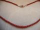 Vintage Kette Collier,  Korallen - Rote Murano Perlen,  835 Silber Schließe,  42 Cm Ketten Bild 3