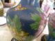 Cloisonne Großes Vasenpaar Blau Mit Holzschnitzerei Sockel Antik China Japan Asiatika: China Bild 1