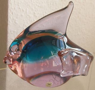 Murano Gral Seguso Kristall Fisch Signiert Bild