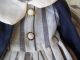 Alte Puppenkleidung Greycreme Dress Vest Outfit Vintage Doll Clothes 40 Cm Girl Original, gefertigt vor 1970 Bild 4