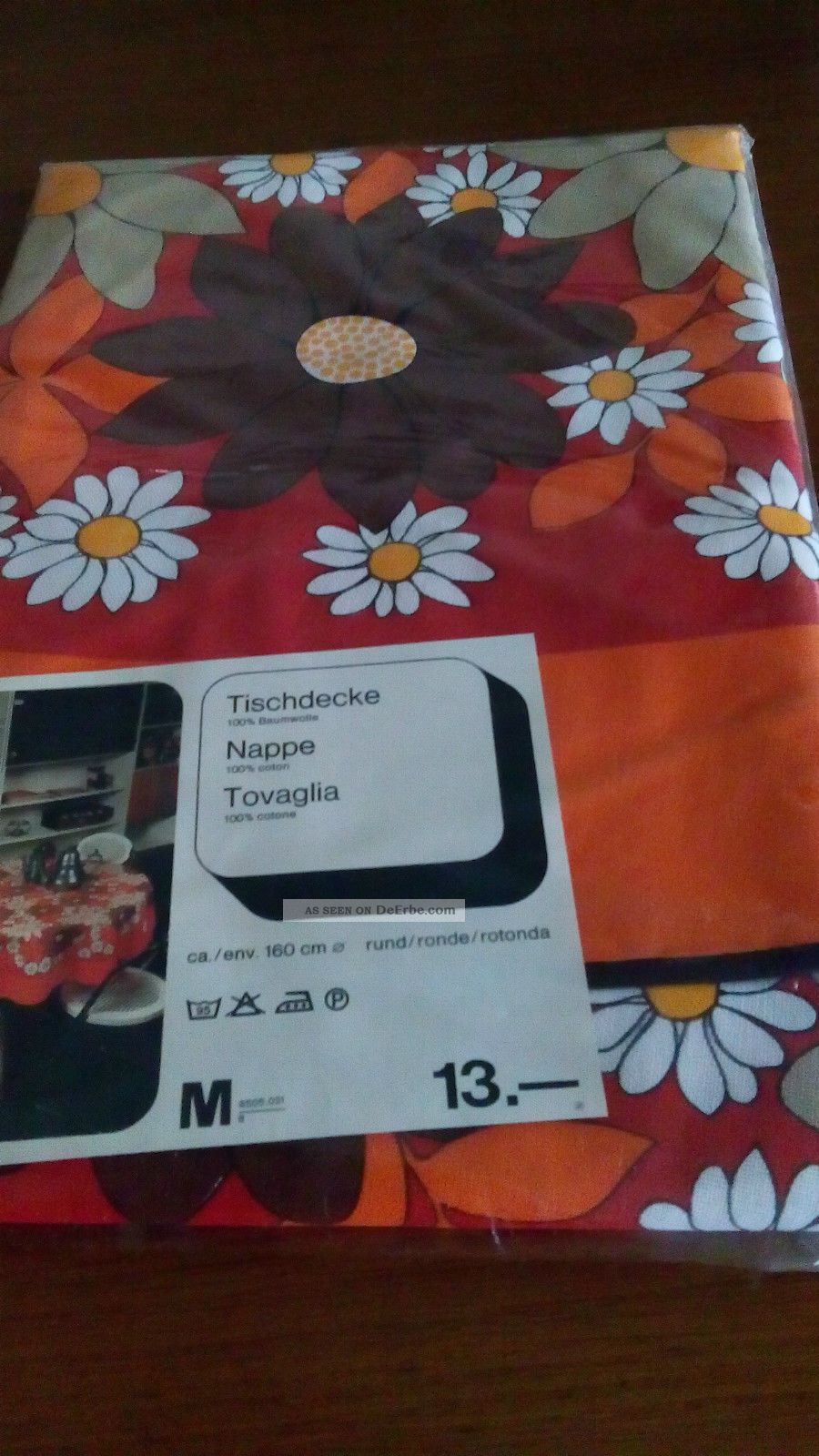 Vintage Shappy - - Tischdecke - - Aus Den 60ger Jahren 160cm - - Ovp Tischdecken Bild