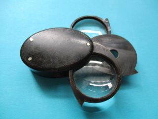 Antike Lupe Um 1900 Bakelit Einschlaglupe Loupe Magnifier Glas Bild
