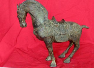 Qing - Dynastie (qianlong:1736 - 1795) Bronze - Statue Pferd 27cm X 23cm X 11cm Bild