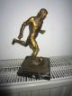 Alte Bronzefigur Fussballer Auf Marmorsockel 25 Cm 1950-1999 Bild 6