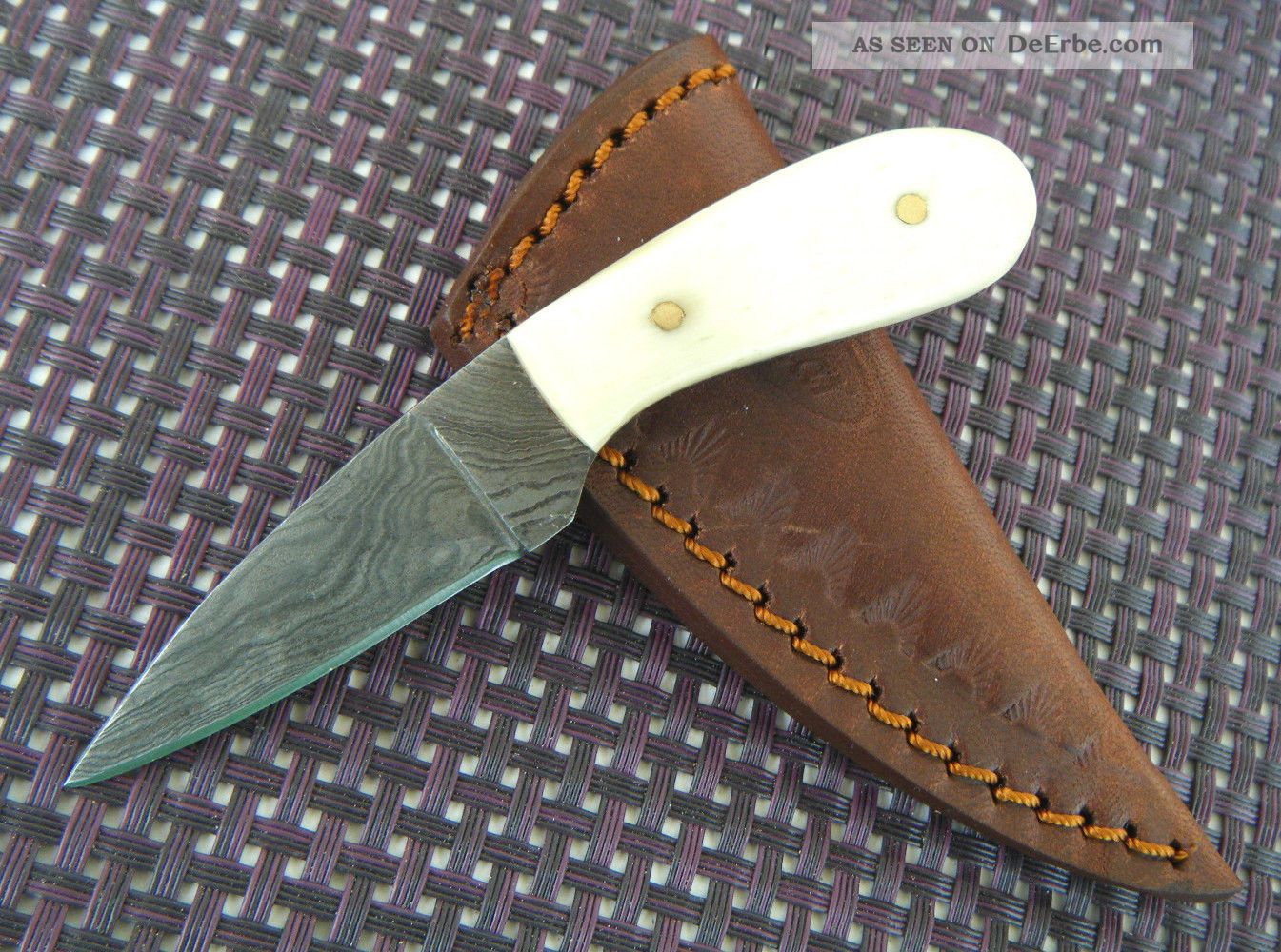 Jagdmesser Damast Messer Mini Damastmesser 10,  0 Cm Neck Knife Handarbeit Top Jagd & Fischen Bild