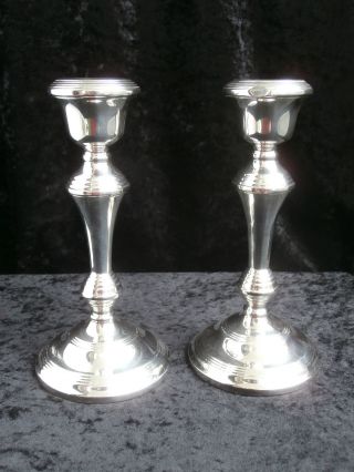 Kerzenleuchter Silber Paar 925´er Sterling Birmingham 1961 Höhe 21 Cm Bild
