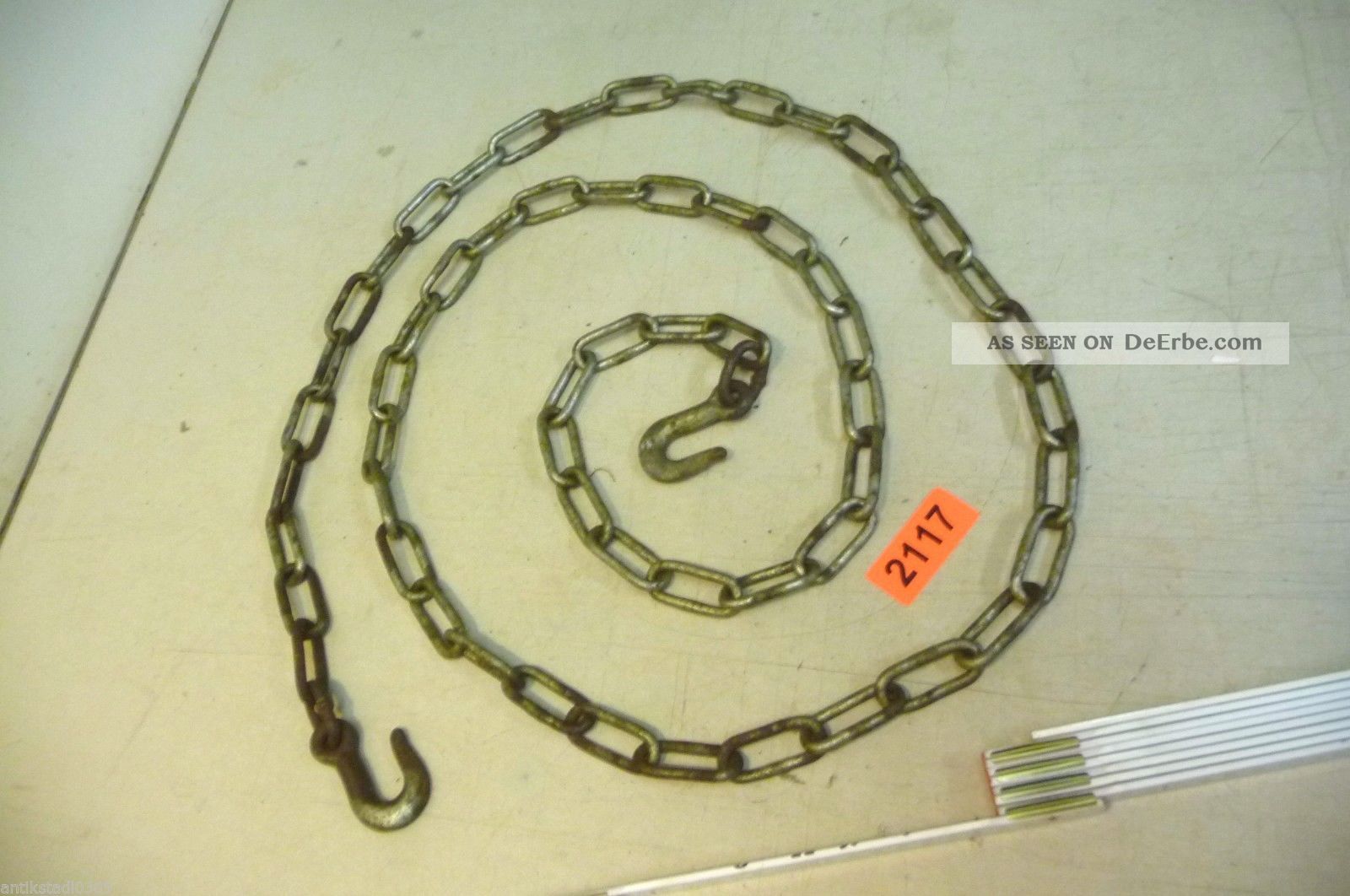 Nr.  2117.  Alte Kette Eisenkette 1,  3 Kg Old Iron Chain Bauer Bild