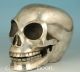Cool Asian Chinese Old Copper Handmade Carved Skull Collect Statue Ornament Volkskunst Bild 2