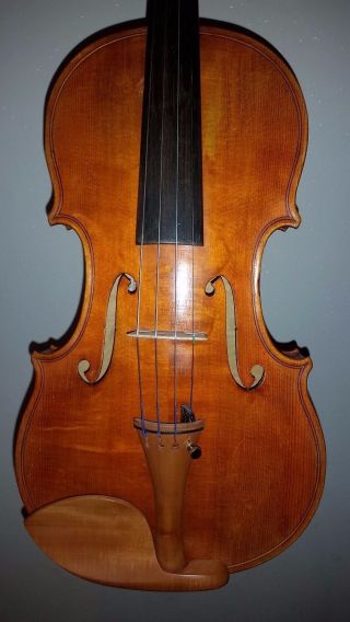 4/4 Alte Geige Violine Old Violin Mit Zettel Presenda Cello Bratsche Violoncello Bild