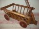Antiker Spielzeug Handwagen - Holzhandwagen - Leiterwagen - Pferdewagen - Holz Bauer Bild 1