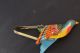 Altes Blechspielzeug Mechanischer Fantasie Vogel Mit Stimme Blasebalg Original, gefertigt 1945-1970 Bild 3