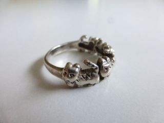925er Silber Ring Mit Katzen Katzenring 5,  5g Bild