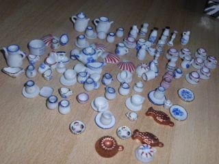 100 Teile Miniatur Porzellan Puppenstuben Geschirr,  Accesoires Bild