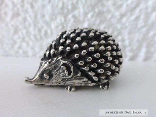 Alte Miniatur Figur 800er Silber Kleiner Igel Massiv 25g Objekte nach 1945 Bild