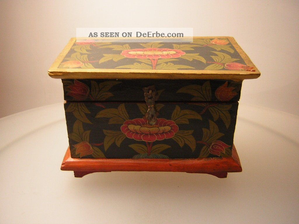 Schmuckkiste Truhe Aus Tibet (tibet Wooden Jewelry Box) Entstehungszeit nach 1945 Bild