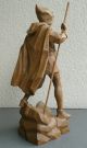 Schöne Handgeschnitzte Holz Figur Rübezahl 43 Cm Skulptur Holzfigur Volkskunst 1950-1999 Bild 3
