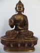 Buddha Statue Shakyamuni Messing/ Bronze Antik Stil Tibet Meditation Yoga Kunst Entstehungszeit nach 1945 Bild 4