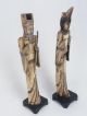 Ak129 Antike Figuren Aus Bein Höhe 29cm China Handgeschnitzt (2 StÜck) Um 1900 Asiatika: China Bild 1
