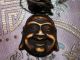 Retro Leder Kette Halskette Happy Buddha Glücksbuddha Amulett Anhänger Buddha Entstehungszeit nach 1945 Bild 1