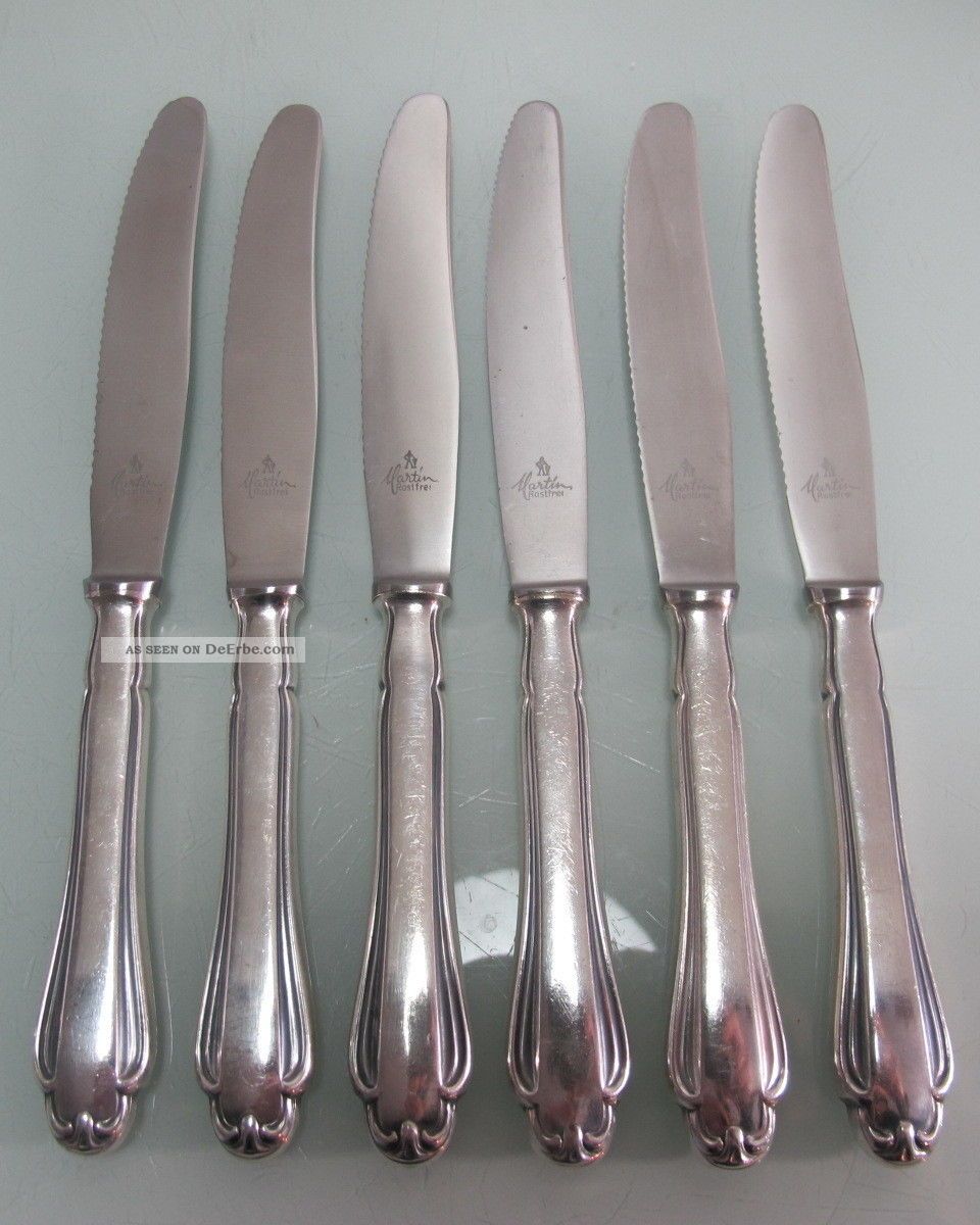 6 Messer Martin Barbara 90er Silberauflage Objekte ab 1945 Bild